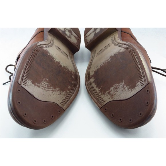 Johnston‎ & Murphy Derby Oxfords Brown Leather Men Shoes Size 10.5 Medium